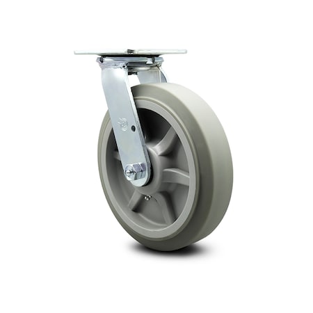 Service Caster 8 Inch Thermoplastic Rubber Wheel Swivel Caster with Ball Bearing SCC-30CS820-TPRBF